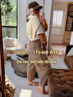 The receipts are in! 🤏🏼 These are the looks (& home finds) you all couldn’t stop shopping this week👀💯! Comment LTK to shop! 

Apparently we all have the same taste and honestly I’m not mad about it! ILY!🤎 Now I need your help… do we stay or go!? 😎✈️🌴

fall fashion, women’s fashion, style over 40, weekend, summer, fall style, fall 2026, travel, casual style, football, Chicago, casual outfits, resort wear, travel fit, casual outfits, fall outfits, eat, ate, sneakers