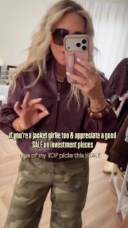 an NSALE find that is fully in stock & 💯 worth it IMO! This one clearly came home with me! Comment LTK to shop! 
These pants are a fave of mine and appreciate the tones in these & the elastic 😅🤏🏼! 

Fall fashion, NSALE, restock, fall outfits, fall style, camo, camo pants, leather jacket, women’s fashion, style over 40, luxe, sale, new arrivals, weekend, Chicago, eat, ate, chic, fall 2026, outerwear, leather jacket