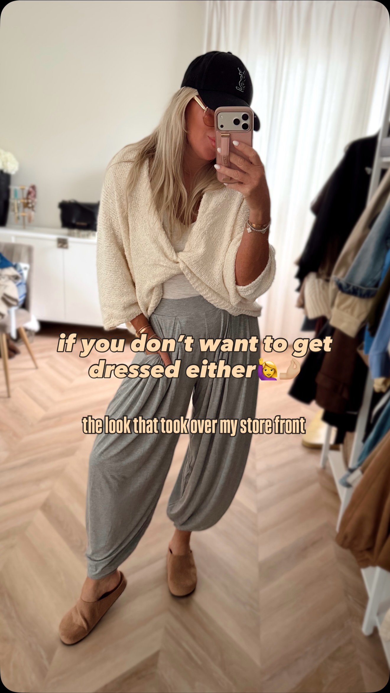 when you don’t know what to wear- let it be this! Most clicked on the store front lately🤏🏼🤌🏼💯 Comment STYLE for a DM to shop or in bio! 

Must be following for messages to send💌

Fall style, women’s fashion, sports mom, casual, fall outfits, casual look, travel style, weekend, style over 40, fall 2026, Chicago, sweater, pants, mules, outfit idea, affordable style