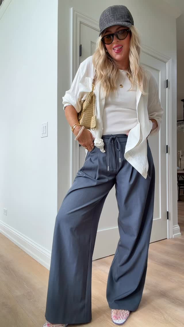 can’t quit these pants 🤍
easy, breathable, and the kind of outfit you don’t have to think about… ✔️🤍
L!KE + type: PANTS for a DM to shop or head to my bio! ✨

swapped the top, kept the pants — on repeat!

Track pants, linen, spring tops, spring style, women’s fashion, weekend, Chicago, summer, casual outfit, sports mom, lunch date. elevated casual, spring outfit, wide leg linen pants, neutral wardrobe, spring 2026