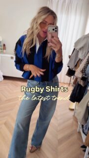 what do we think? Rugby shirts are the latest trend & here’s two I’m loving rn👀🤏🏼🍂! Comment STYLE to shop or head to bio! 

I’m into it! Don’t overspend & I am thrilled my fave denim is back is stock for you ladies! ❤️

Fall style, fall fashion, rugby, fall trends, fall shirts, weekend, Chicago, eat, ate, team colors, baggy jeans, denim, women’s fashion, style over 40, casual look, outfit ideas, fall 2026. Tending now. Sports mom,