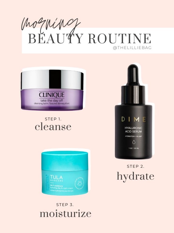 morning beauty routine | the lillie bag | skin care | dry winter skin