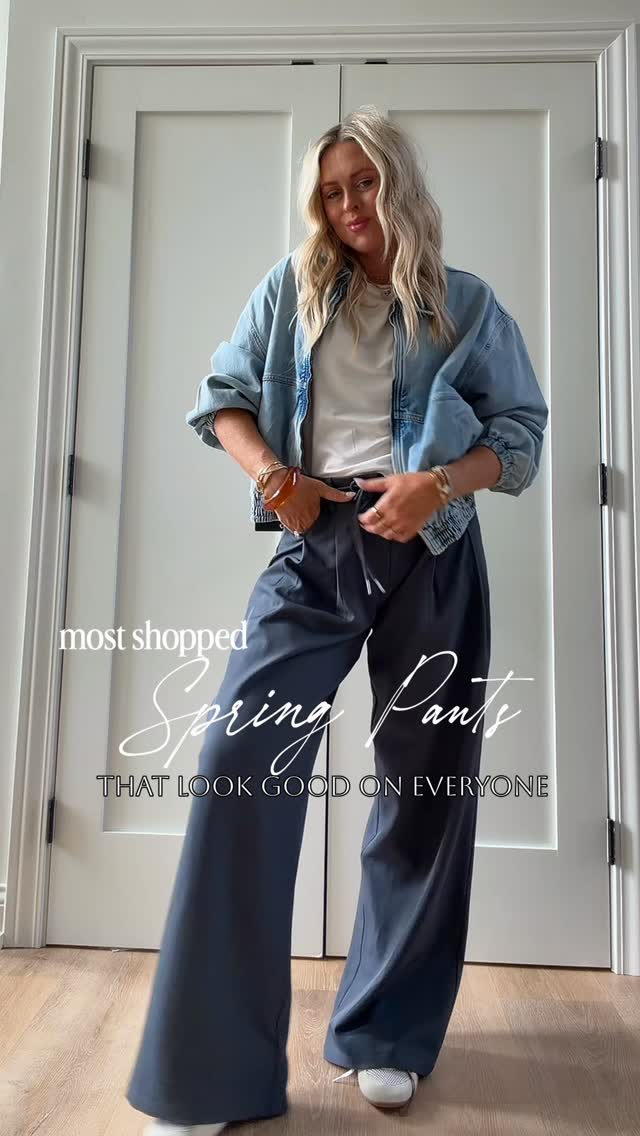 the pants I keep reaching for🔥... they’re amazing.
Literally business in the front & party in back if you know what I mean- traveling in mine & work friendly! 🤏🏼✔️

CommenT: PANTS for a DM to shop today’s look or head to my bio!

Spring pants, spring outrits, workwear, denim, sneakers, casual, outfits, travel, resort wear, sports mom, weekend, style over 40, necklace, women’s fashion, track pants, Chicago,